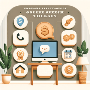 Graphic showing increased advantages of online speech therapy.